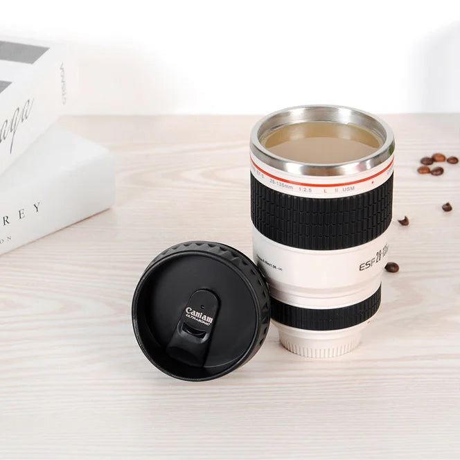 White Camera Lens Mug