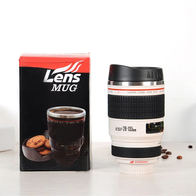 White Camera Lens Mug