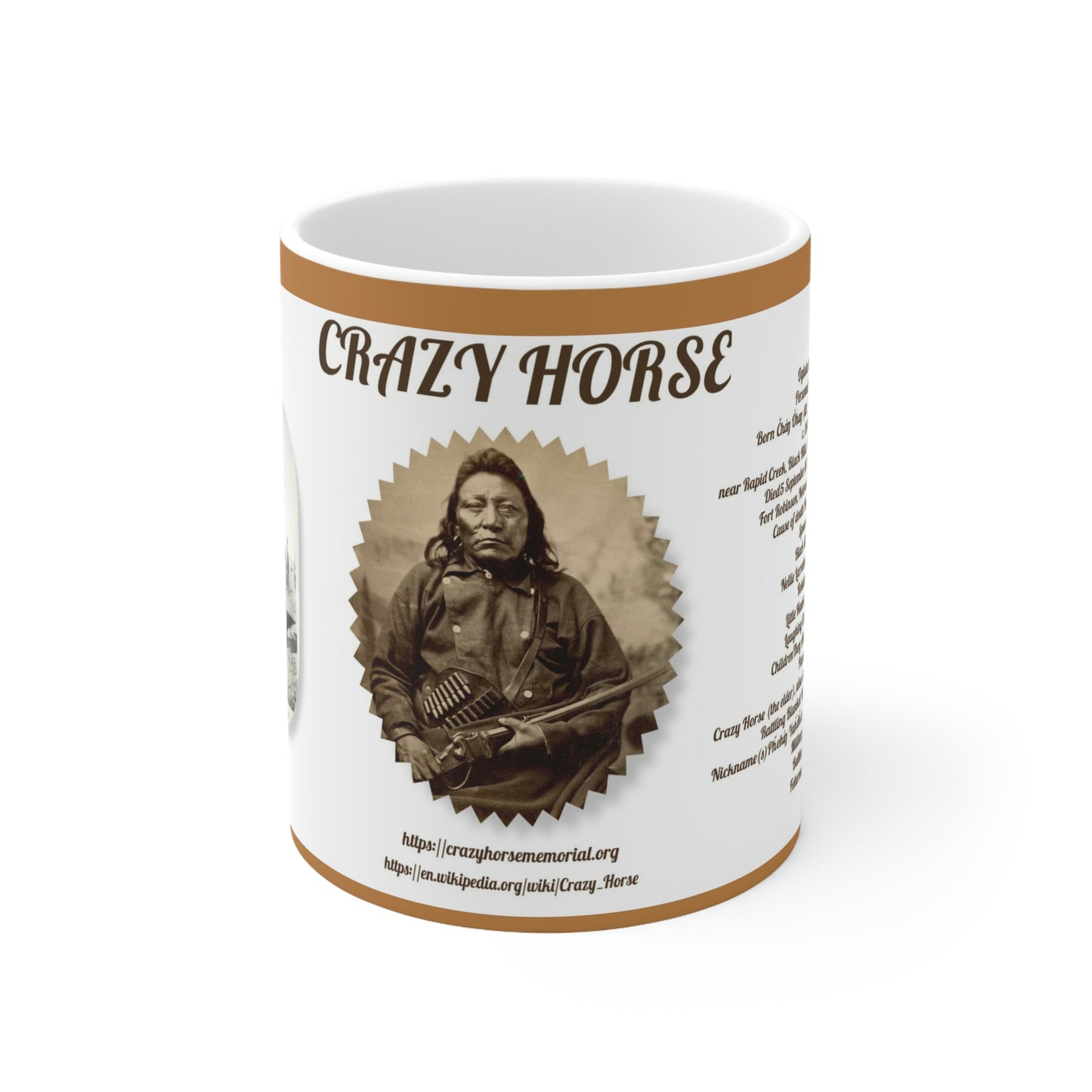 Coffee Mug, Historical Coffee Cup, Crazy Horse Coffee Mug 11oz