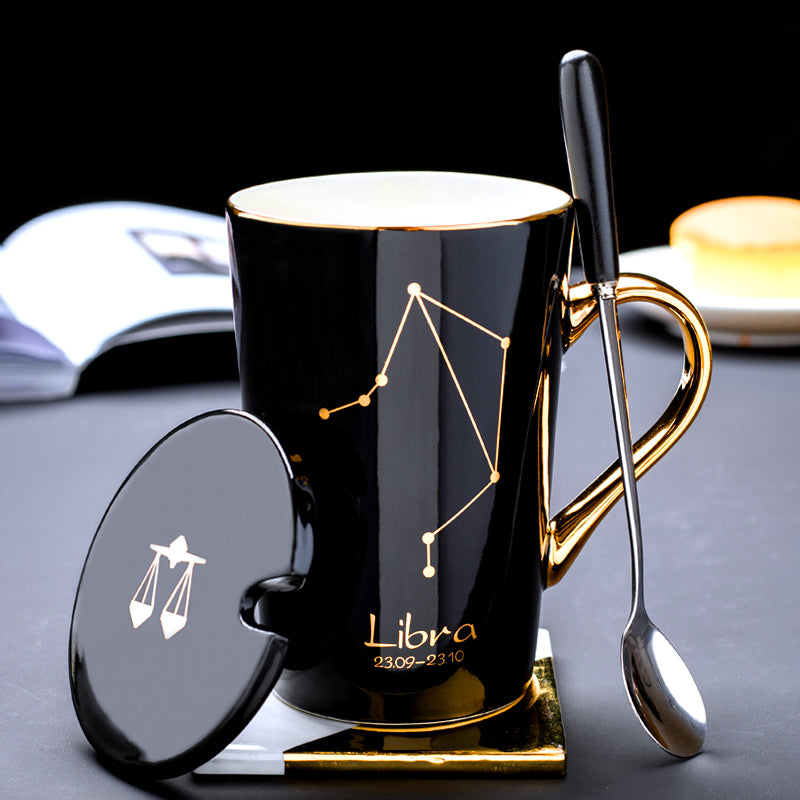 Gold Pattern Constellations Coffee Cup