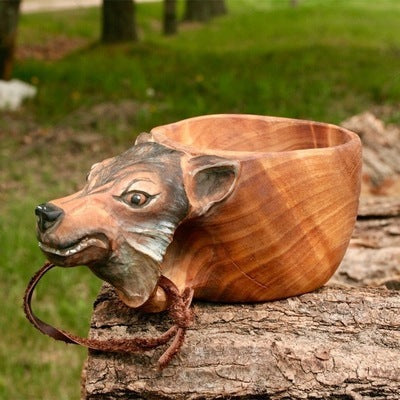 Wooden Animal Coffee Cups