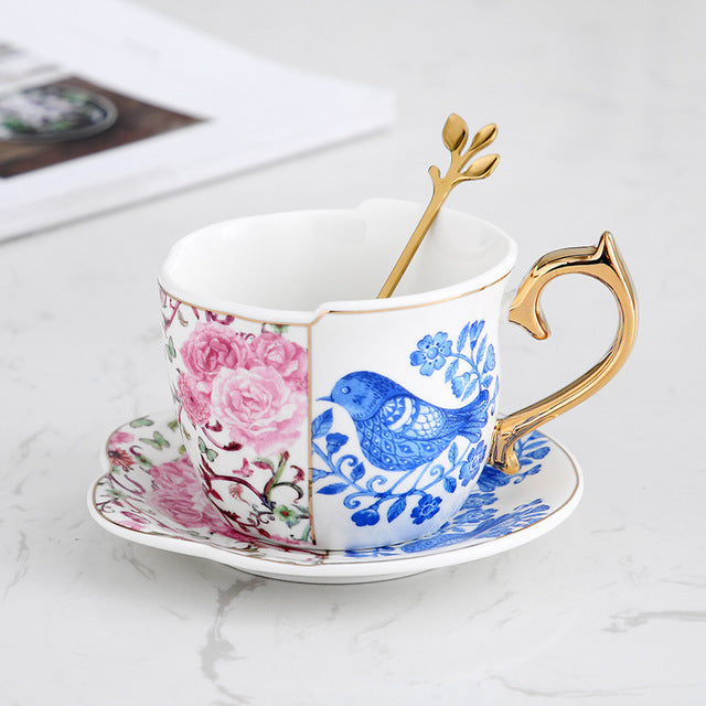 blue bird flower cup